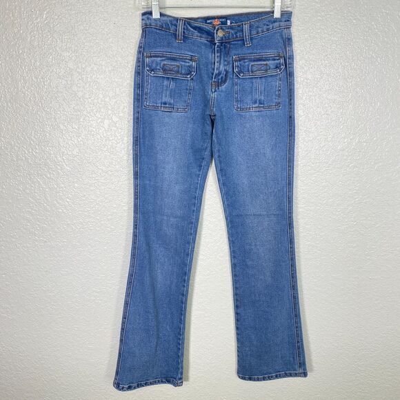 Imperial Court Canada Jeans Womens 7 Juniors Y2K Low Rise Straight Cargo Pockets - Picture 1 of 11